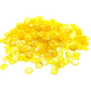 Transparent Iridescent Lemon Yellow Sequins Multiple Sizes Available
