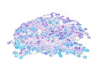 Flat Crystal Opaque White Flower Sequins 4mm