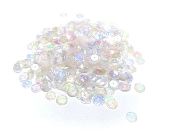 Transparent Iridescent Clear Sequins Multiple Sizes Available