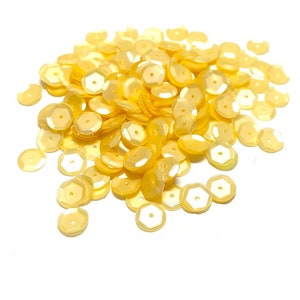Satin Pale Yellow Sequins Multiple Sizes Available