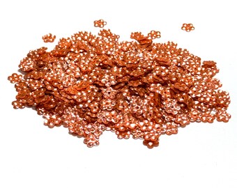 5mm Metallic Peach Flower Sequins