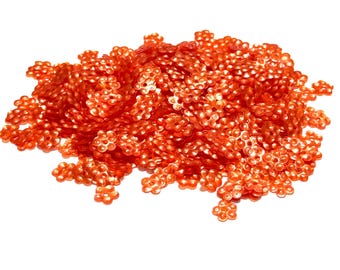 5mm Satin Burnt Orange  Flower Sequins