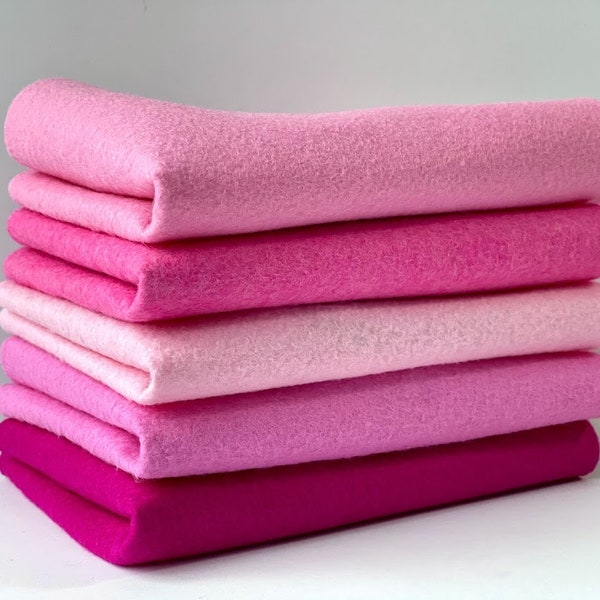 Pretty in Pink Felt Color Set 9 x 12 Wool Felt