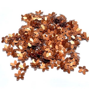 10mm Satin Copper Cupped Flower Sequins