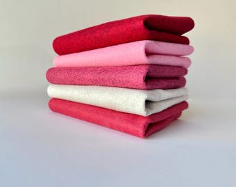 Valentine Sweetheart Felt Color Set 9 x 12 Wool Felt