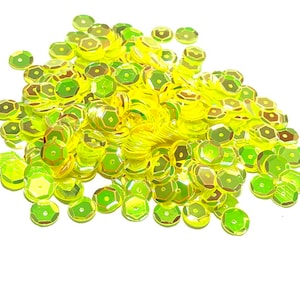 Crystal Opaque Light Lemon Yellow Sequins Multiple Sizes Available