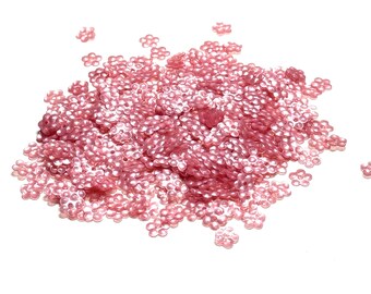 5mm Satin Dusty Rose  Flower Sequins
