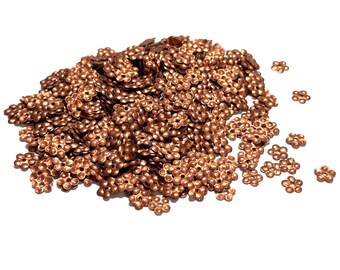 5mm Satin Copper  Flower Sequins