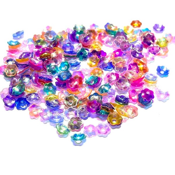 Fully Cupped Crystal Iris Color Mix Flower Sequins 4mm or 6mm