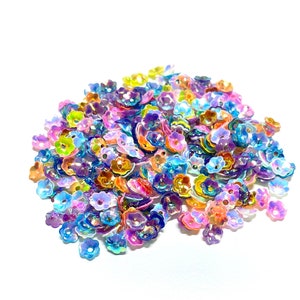 Fully Cupped Crystal Opaque Color Mix Flower Sequins 6mm or 4mm