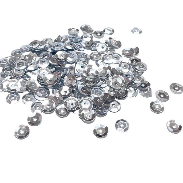 Metallic Silver Sequins Multiple Sizes Available