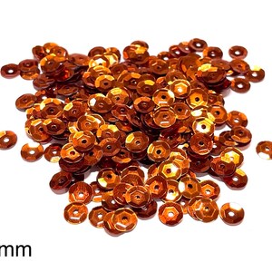Metallic Orange Sequins 6mm