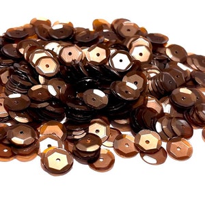 Satin Mocha Sequins Multiple Sizes Available