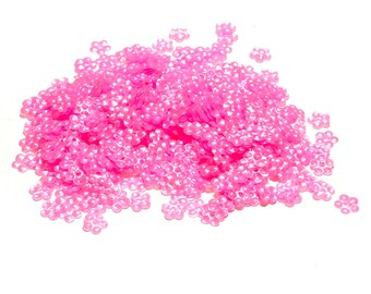 5mm Satin Fiesta Pink  Flower Sequins