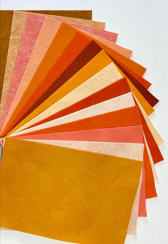 Acrylic Felt 9x12 Sheet Packs | Orange - 4 Sheets / Orange | FabricLA