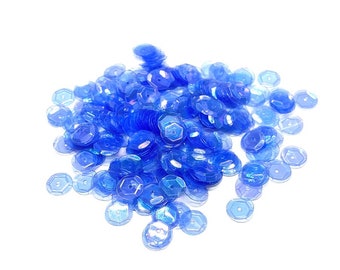 Transparent Iridescent Cornflower Blue Sequins Multiple Sizes Available