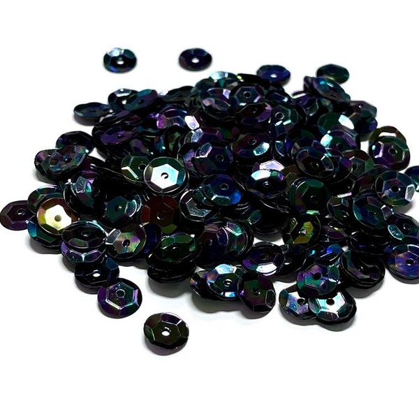 Black Iridescent Sequins Multiple Sizes Available