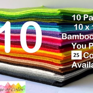 10 Pack 10 x 11 Bamboo Felt Sheets You Choose Your Colors CLEARANCE