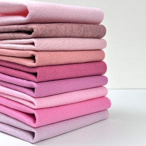 Soft Pinks Felt Color Set 9 x 12 Wool Felt