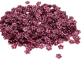 5mm Satin Burgundy  Flower Sequins