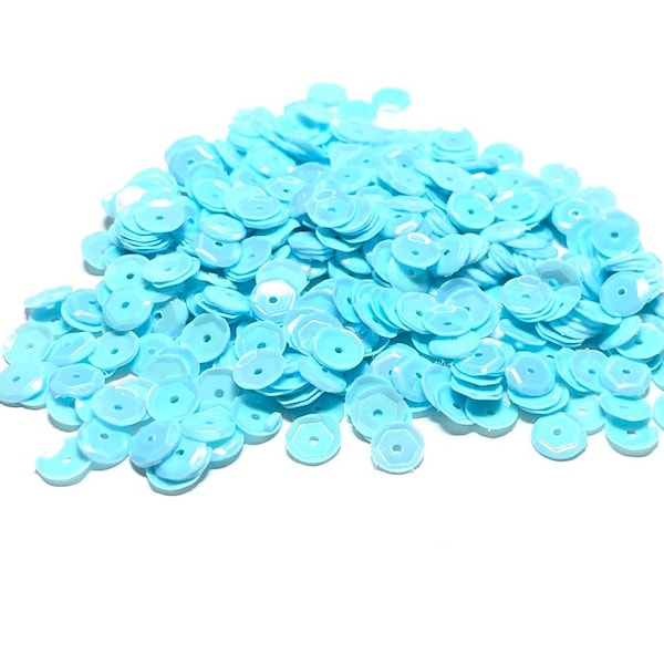 Opaque Iridescent Light Turquoise Sequins Multiple Sizes Available