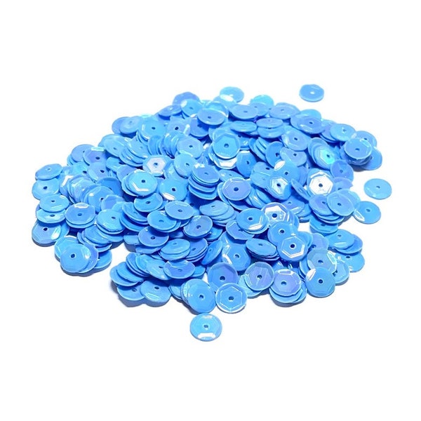 Opaque Iridescent Light Blue Sequins Multiple Sizes Available