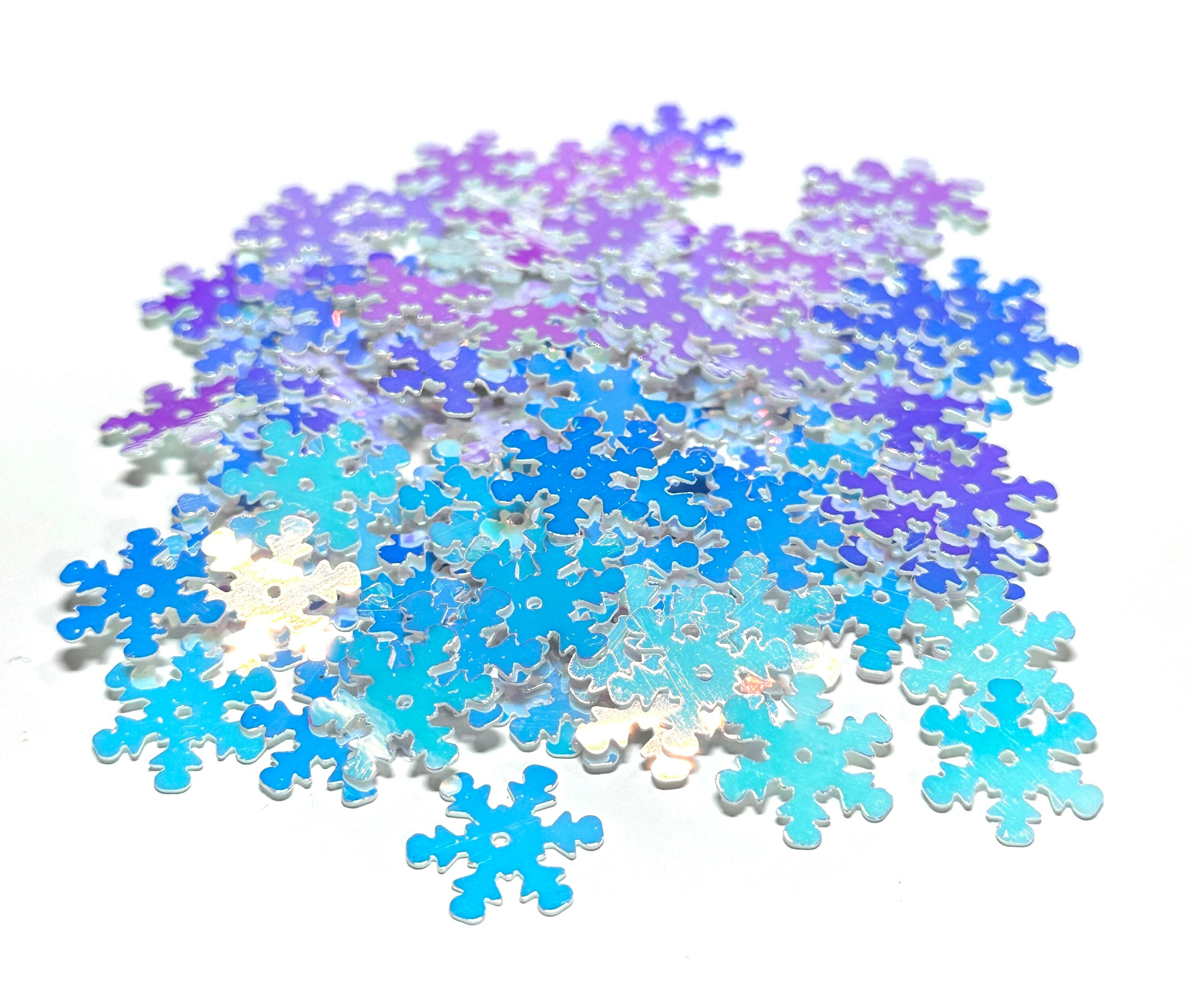 15mm Crystal Opaque White Snowflakes