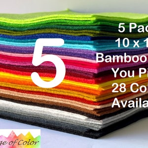 5 Pack 10 x 11 Bamboo Felt Sheets You Choose