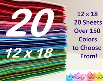 20 Pack 12 x 18 Wool Blend Felt