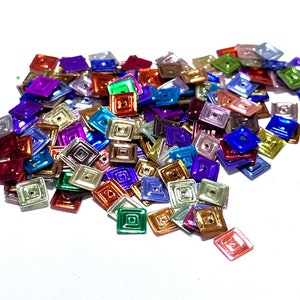 6mm Square Embossed Metallic Mixed Color Sequins