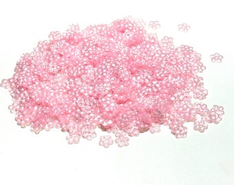 5mm Satin Light Pink  Flower Sequins