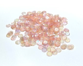 Transparent Iridescent Flesh Pink Sequins Multiple Sizes Available