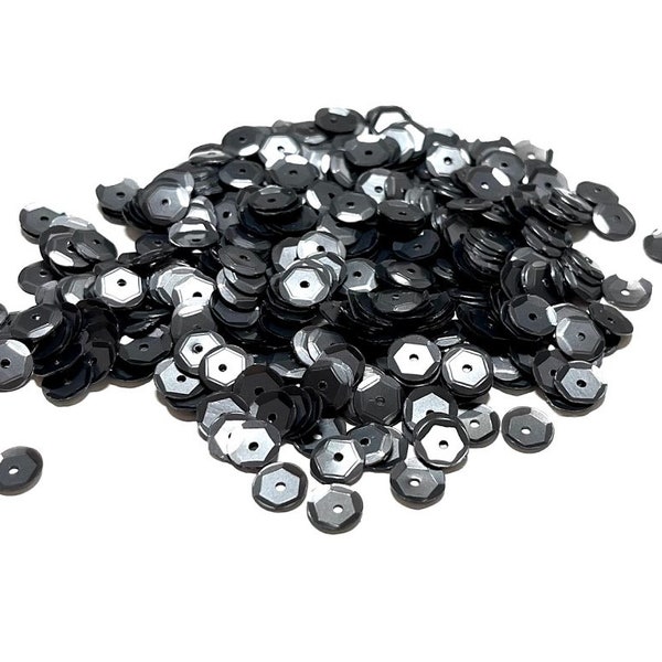 Satin Gunmetal Gray Sequins Multiple Sizes Available