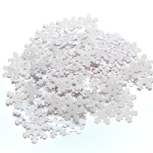 15mm Glossy White Snowflake Sequins