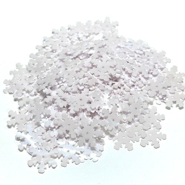 15mm Glossy White Snowflake Sequins