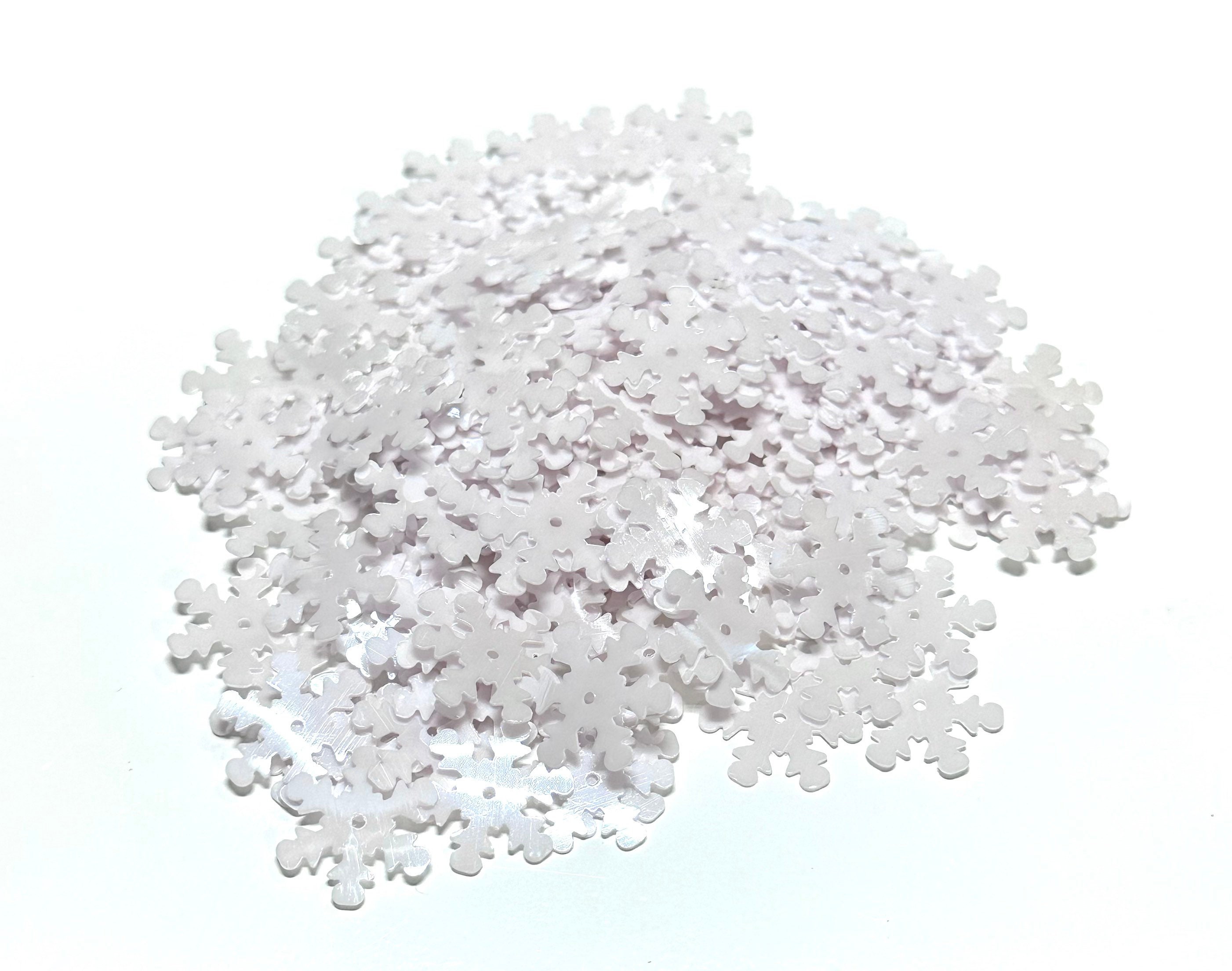 15mm Glossy White Snowflake Sequins