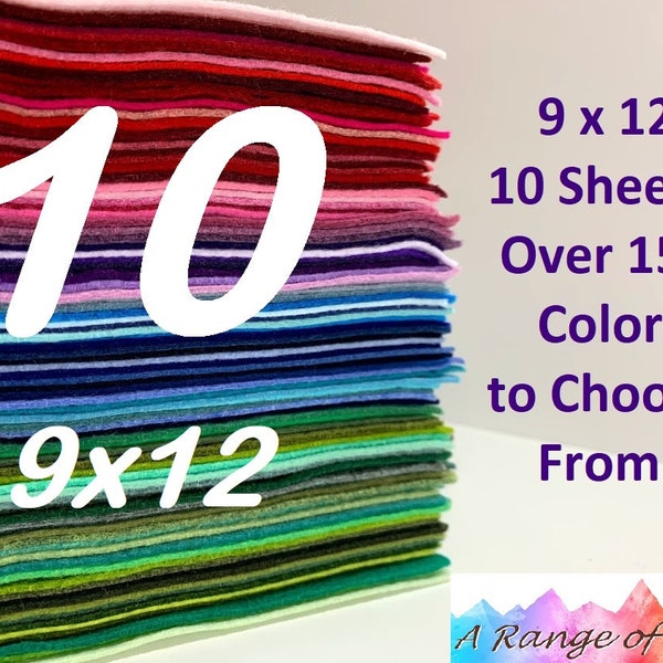 10 Pack of 9x12 Wool Blend Felt Sheets