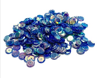Crystal Opaque Blue Streak Sequins Multiple Sizes Available