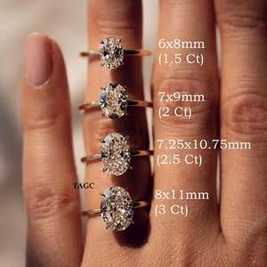 Vintage Hidden Halo 3 CT Oval Cut Moissanite Engagement Ring / Diamond Wedding Ring / Colorless Moissanite Ring / Anniversary Ring for Gift