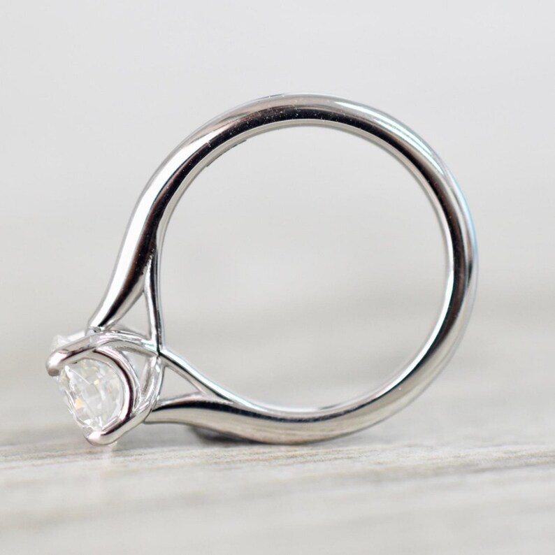 4 Prongs Ring Wedding Promise Moissanite Ring Solitaire Round 1.25CT Moissanite Ring Classic Style Ring 14k White Gold Engagement Ring