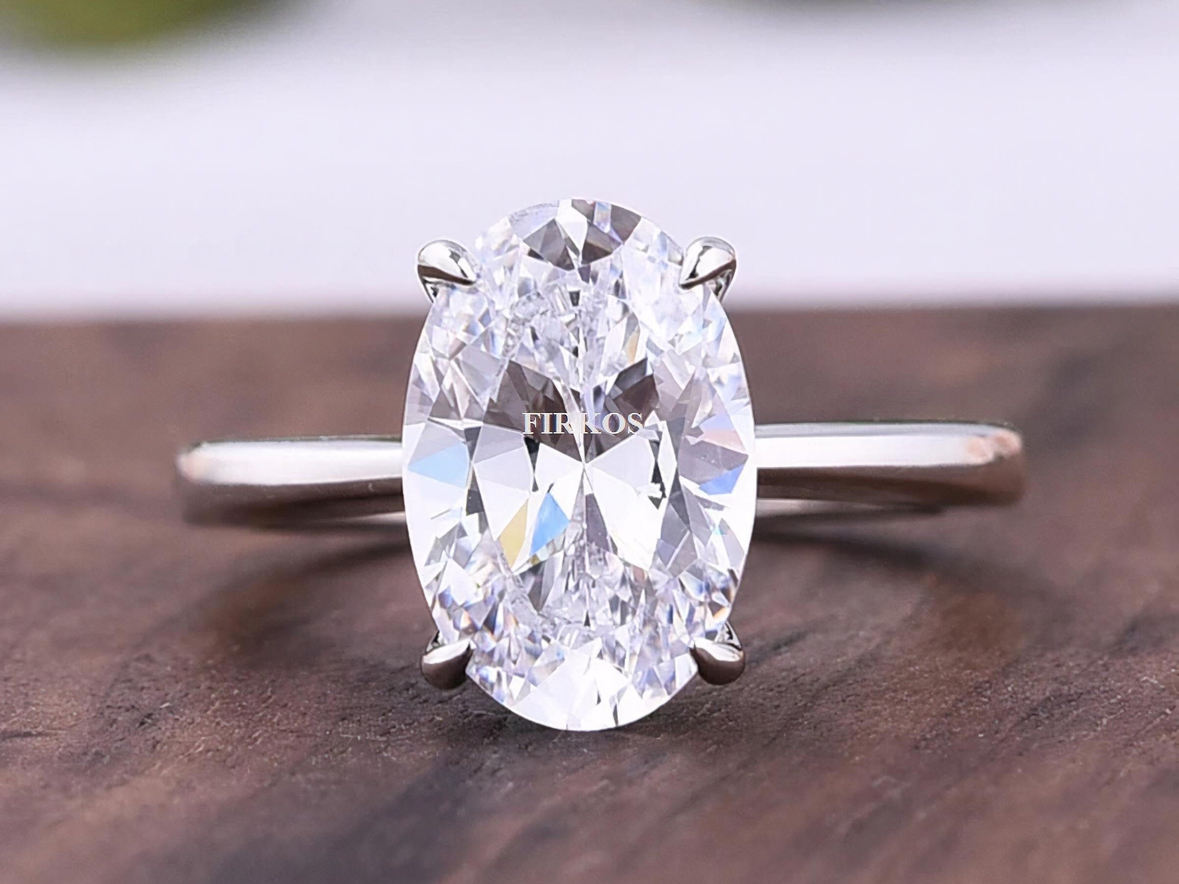 3.5CTW Oval Cut Solitaire Engagement Ring Set Full Eternity - Etsy
