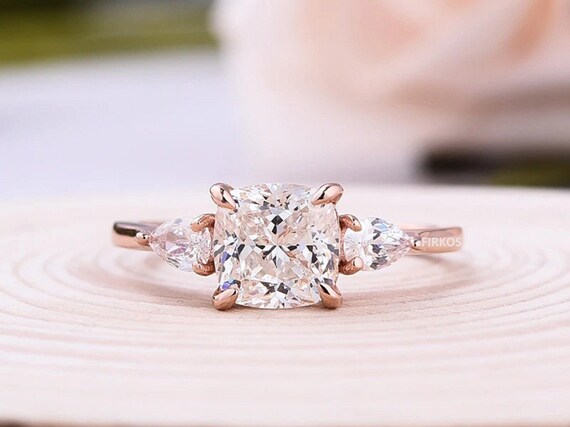 Vintage Wedding Rings, Radiant Cut Moissanite Vintage Engagement Ring 925 Silver