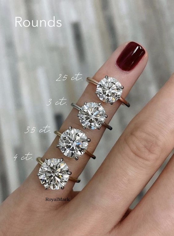 4ct Classic Round Solitaire Ring 4-prongs Round Cut Solitaire 