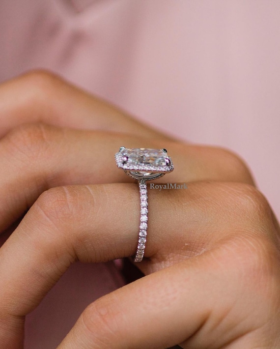 3.55Ct White Round Amazing Engagement Wedding Ring Set Certified 14K White Gold 