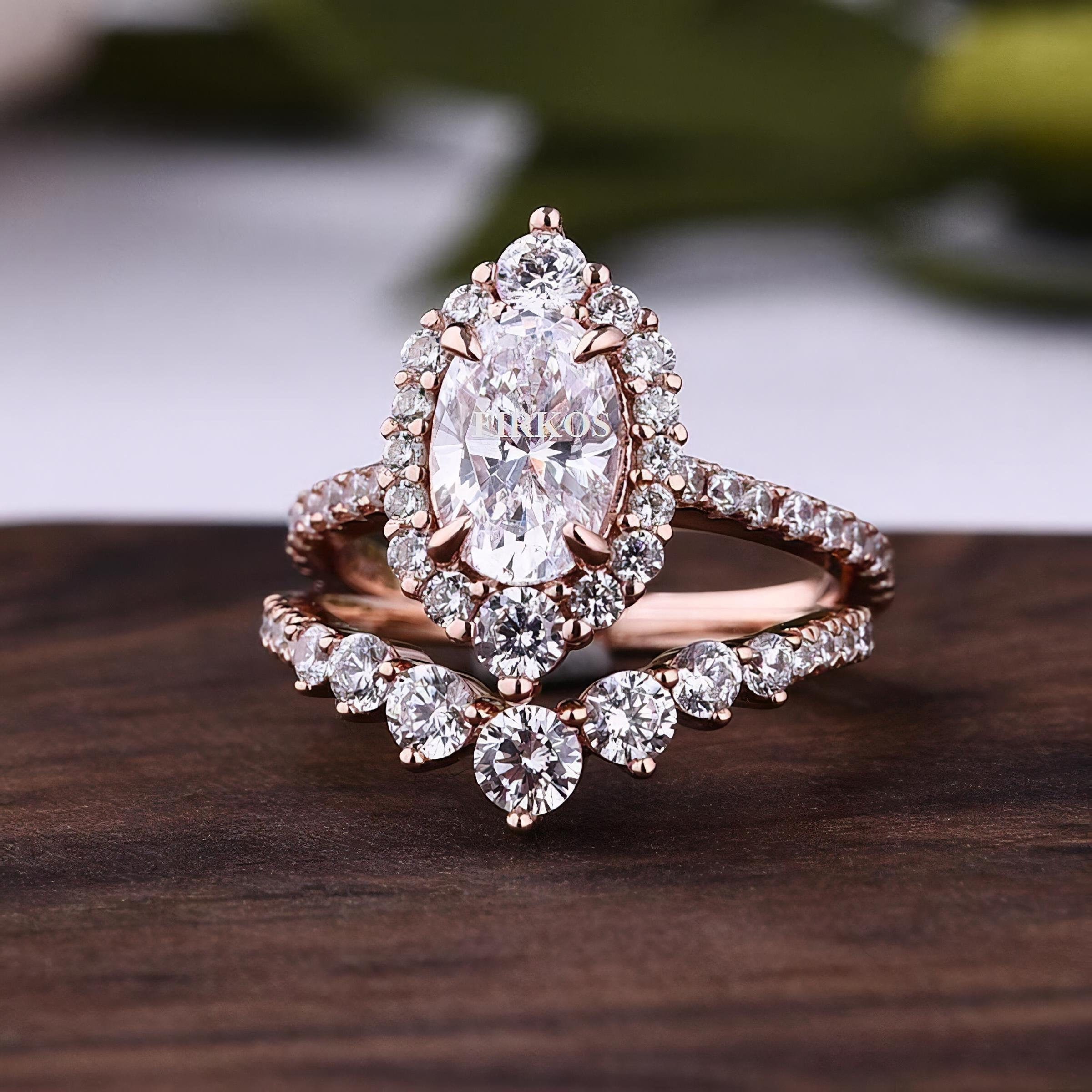 2.30ctw Vintage Oval Cut Moissanite Diamond Engagement Ring | Etsy