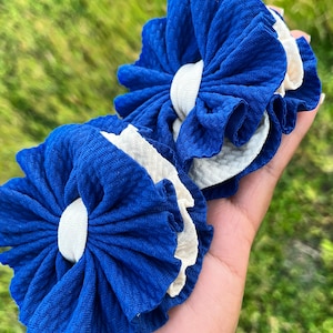 DOUBLE COLORED SHREDDEDBOWS- Blue duo color shredded piggies