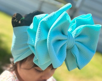 Seafoam color  extra double messy headwrap • Extra messy BABYHEADWRAP