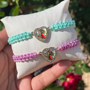 Virgen de Guadalupe heart bracelet