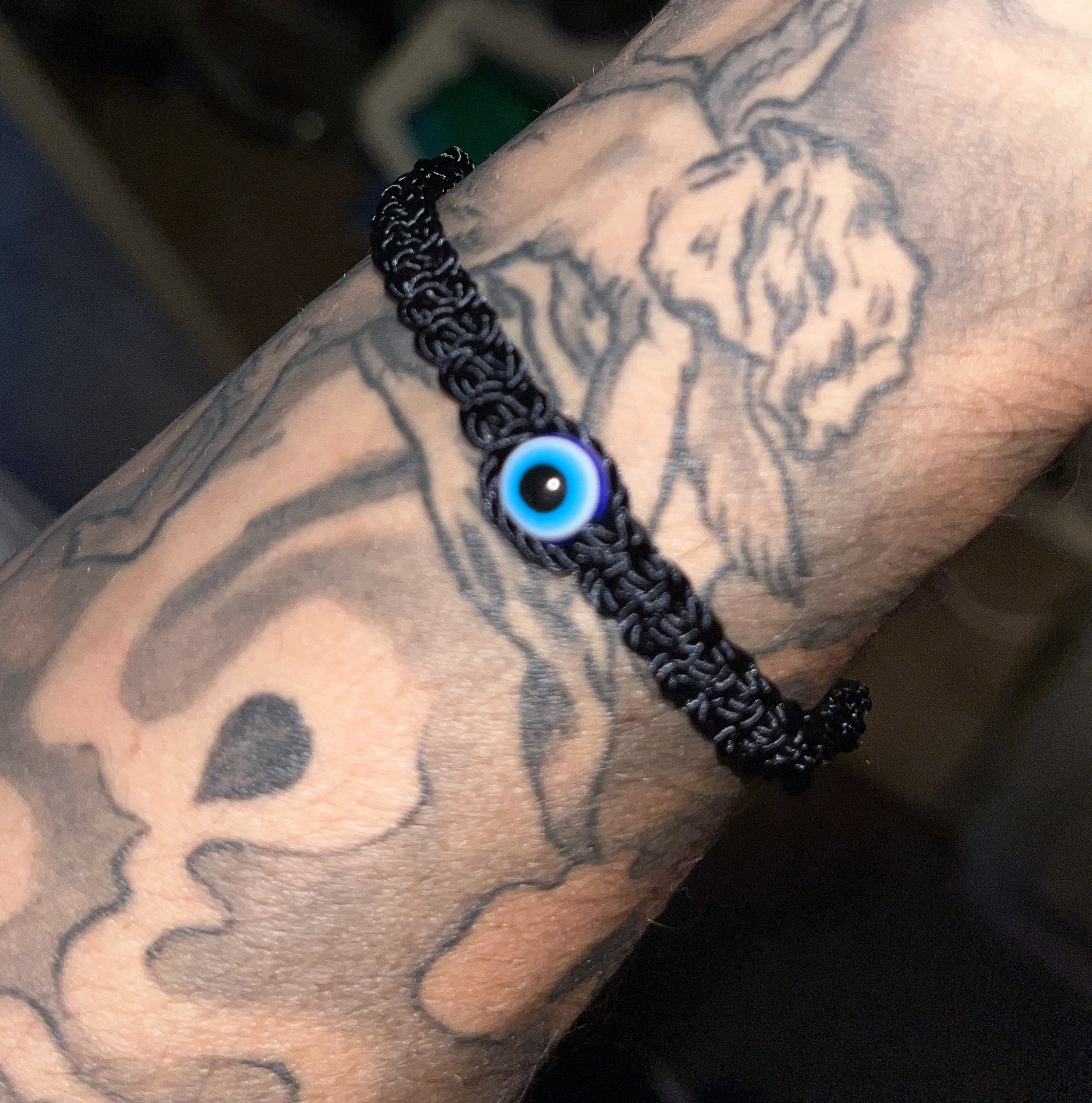 Evil Eye Silver Black American Diamond Adjustable Thread Bracelet – ZIVOM