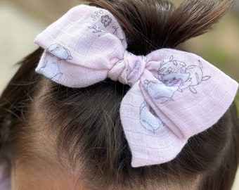 Pink cat soft hair bow • Cat pinwheel hair bow •3” cat pinwheel bow